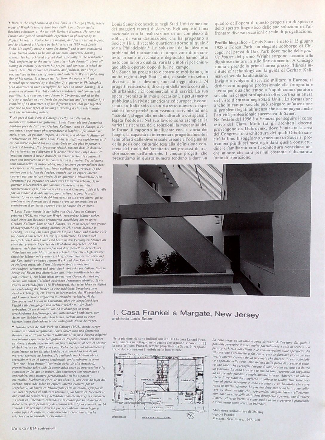 Antonino Saggio, Louis Sauer, L'architettura #407 9/1989