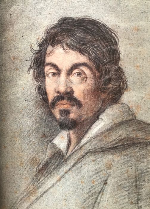 Ritratto di Caravaggiodi Ottavio Leoni, 1621 ca.
(Carboncino nero e pastelli su carta blu, 23,4 × 16,3 cm)
Firenze, Biblioteca Marucelliana, 